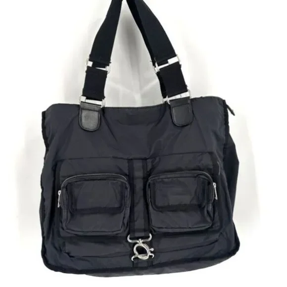 Vintage Y2K Banana Republic Men’s Travel Tote Carry On Nylon & Leather‎ Bag
