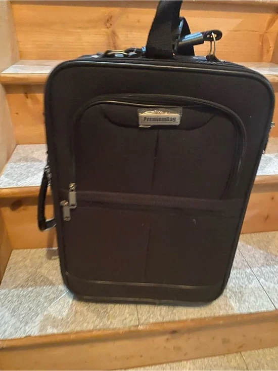 Black Travel suitcase with Shoulder Strap