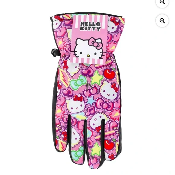 Hello Kitty Pink Kids Ski Gloves Size Large/XL