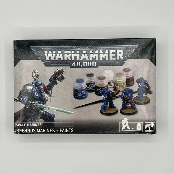 Games Workshop Warhammer 40,000 Space Marines Infernus Marines +‎ Paints Set New