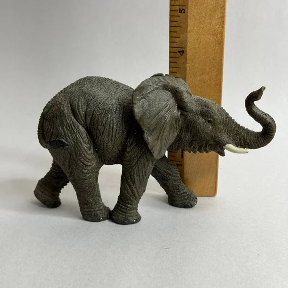 Realistic African Elephant Toy Figurine Detailed‎ Textured Tusked Animal