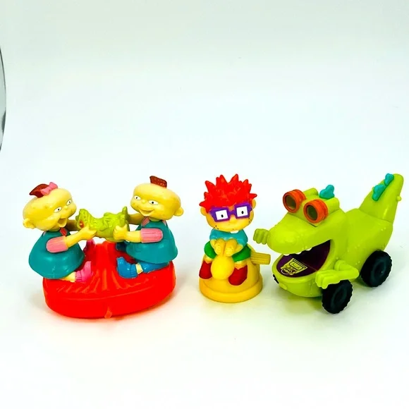 Rugrats Burger King Toys 1998 Lot Of 3 Phil Lil Chuckie Reptar Kids Meal VTG