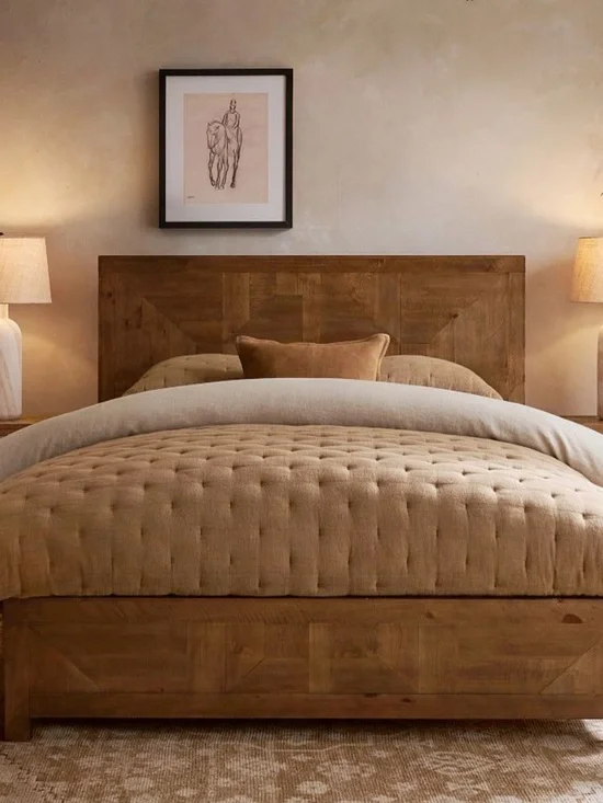 Pottery Barn Tan Quilted Tufted Comforter KING (never used)