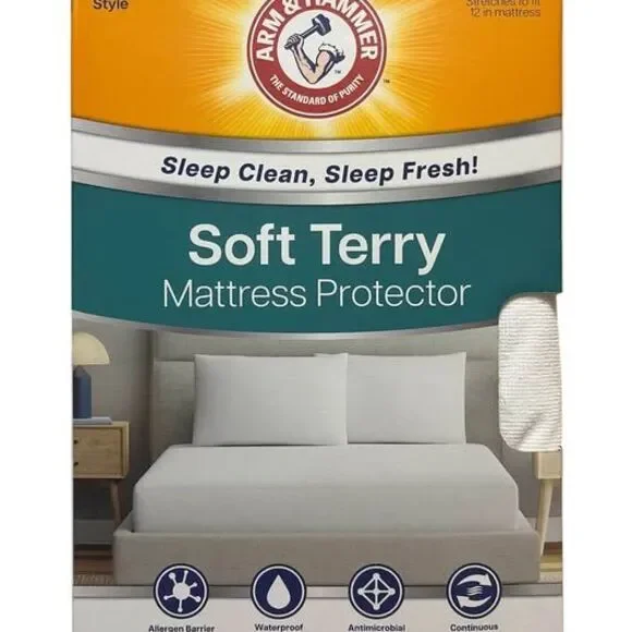 Arm & Hammer Twin/Twin XL Mattress Protector Soft Terry Feel NEW
