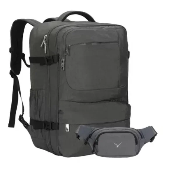 NEW HYNES EAGLE 44L Carry-On Travel Backpack Luggage Grey
