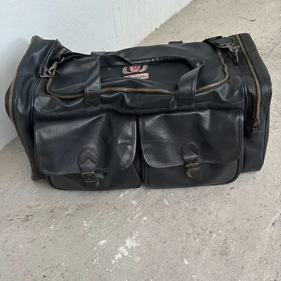 Vintage Lamborghini leather travel bag