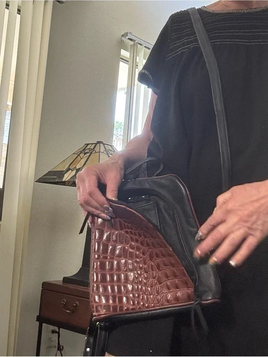 Artisan Lefty Leather CCW Sling/Backpack - Brahmin Croc Detail - Heavy Duty NEW