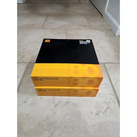 2 - Kodak Carousel Transvue 80 Slide Tray With Original Box