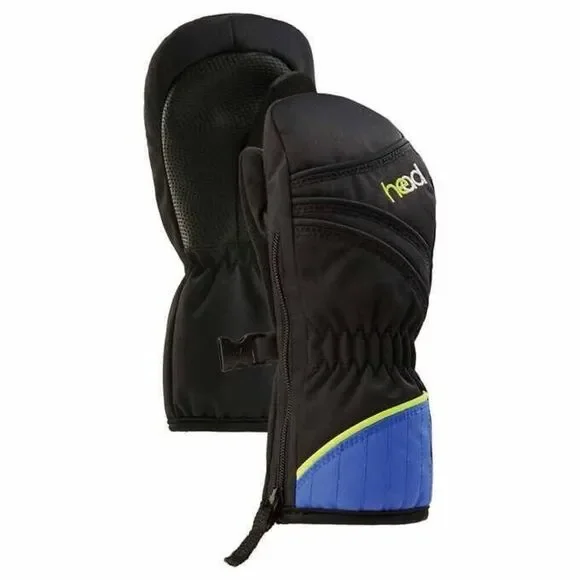 New Youth Kids Boys Unisex HEAD Black & Blue DuPont Winter Mittens Gloves - Sz S