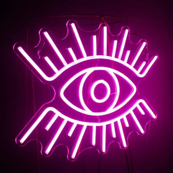 Pink Evil Eye Greek Spiritual Neon Light LED Wall Decor Dorm Bedroom Bathroom