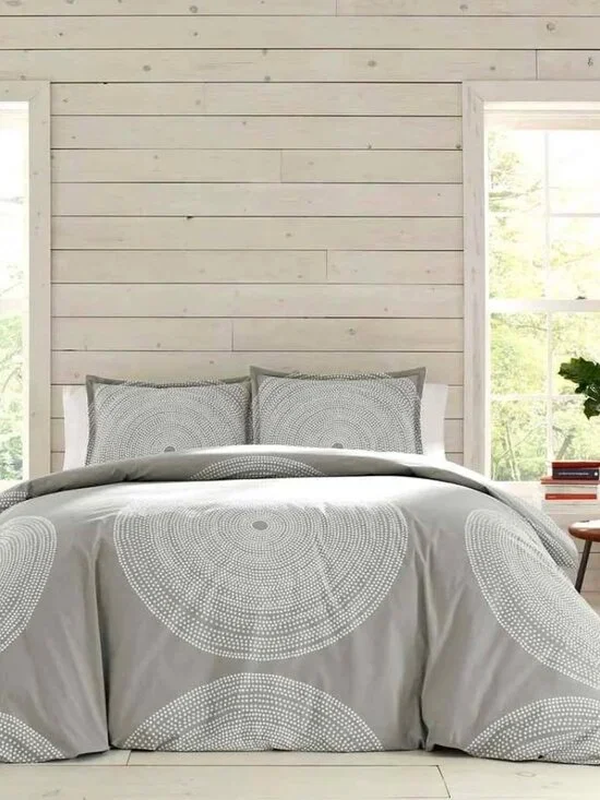 New Marimekko Fokus Grey KING Comforter Set. FACTORY FLAW