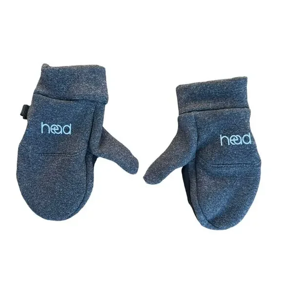Head Heather Black Unisex Kids Sensatic Touchscreen Silicone Palm Gloves XS