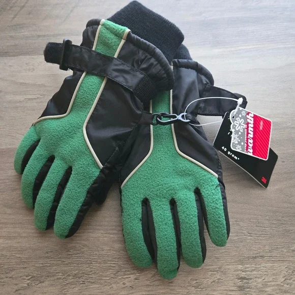 Old‎ Navy Snow Gloves Small Green Black Waterproof Insulated Winter New