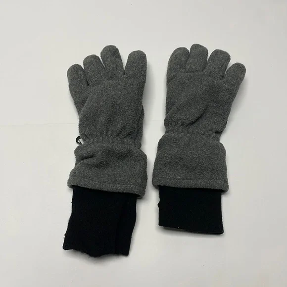 Lands’ End kids thermal check gloves size medium grey