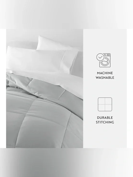 Lightweight All Season Down Alternative Comforter Twin XL Light Gray NEW iEnjoy