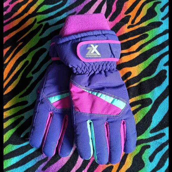 💜*4/$15* Girls ZeroXposur Winter Gloves Mittens Pink Purple M/L