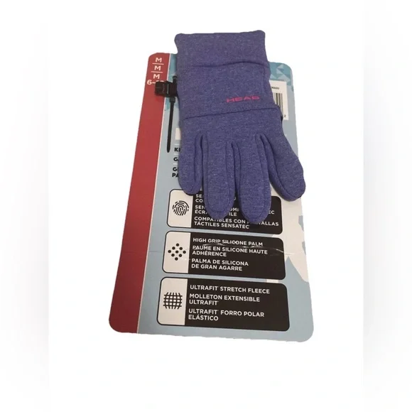 HEAD Kids M Purple Touchscreen Winter Gloves Mittens NWT Warm Snow Cold Weather