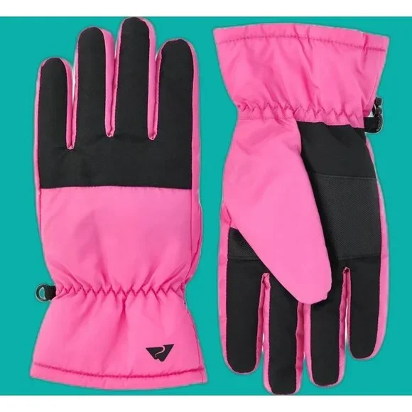 Ozark Trail Girls Gloves Water Resistant SIZE S-M Pink Black Ski NEW