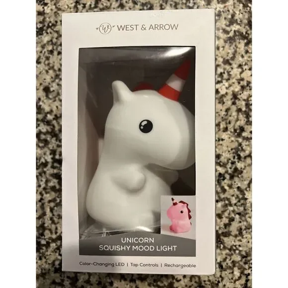 West & Arrow Color-changing Led Unicorn Squishy‎ Mood Light Winter Magic NIB