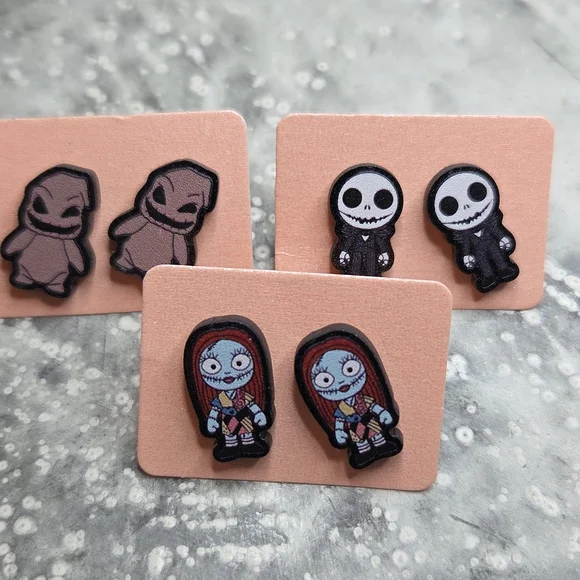 Halloween Nightmare Before Character Earrings Set