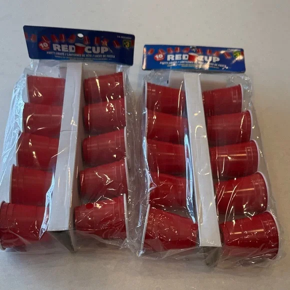 Vibrant Red Party Cups - 2 Pack of 10