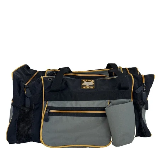 Fox Racing Gear Bag Moto Motocross Duffle‎ Black Yellow Handle Travel Luggage