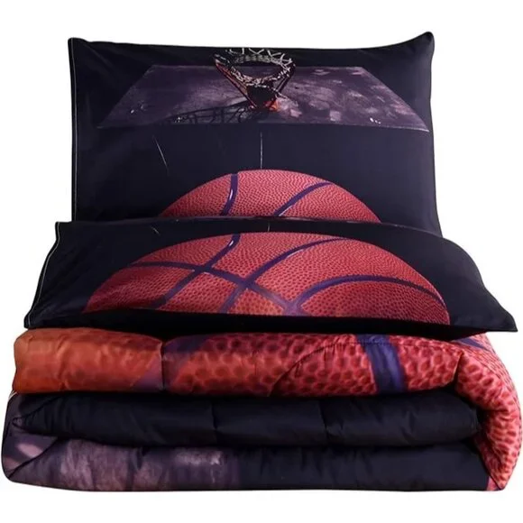 NEW‎ Basketball Twin Bedding Set Included Comforter Quilt and Sheets