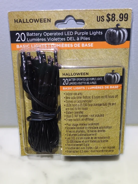 Purple Battery Operated LED String Lights - 20count