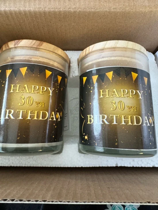 Happy 30th Birthday Scented Candle - Gold and Black