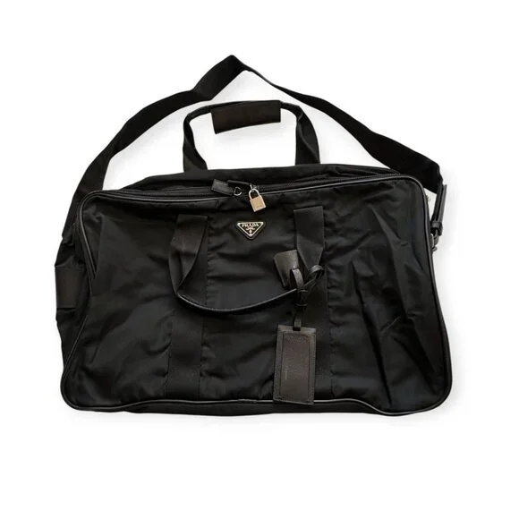 Prada Viaggio V58 2-Way Nylon Travel Carry-On Bag Nero with Padlock & Keys