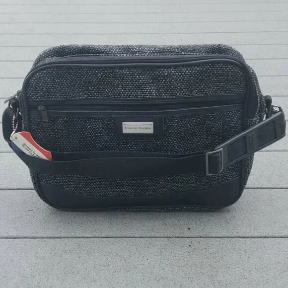 Vintage American Tourister Tweed Briefcase Carry On Bag