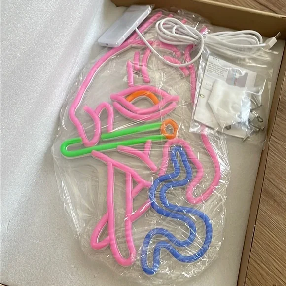 Neon Pink and Blue Party Lights sign decor