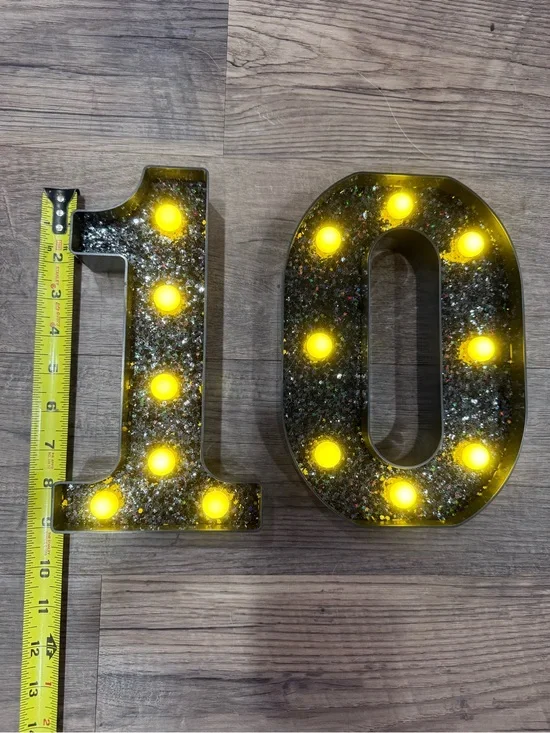 LED Glitter Marquee Number 