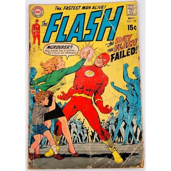 THE FLASH #192‎ (1969) / VG- / BATMOBILE CAMEO DC 15 CENT