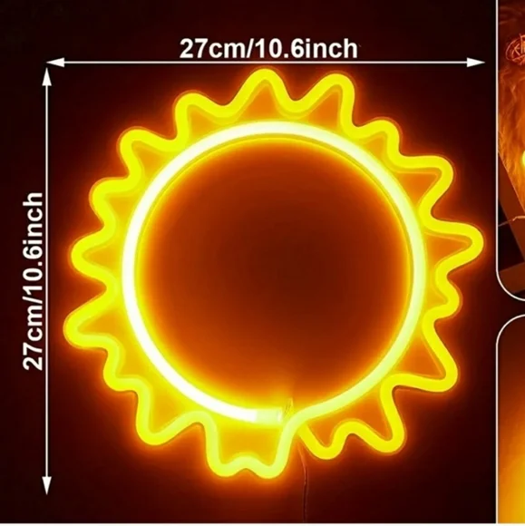 Neon Sign | Yellow Sun | Neon Light Sign