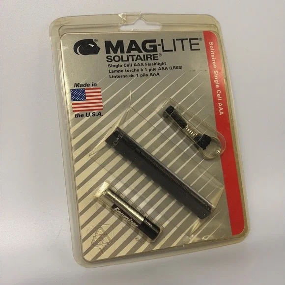 Maglite LED Solitaire Black 1 cell AAA Flashlight Mag-lite/New Old Stock/1997‎