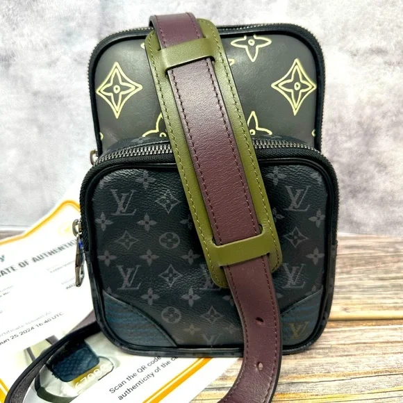 Louis Vuitton Monogram Eclipse Patchwork Amazone Sling Bag EUC​