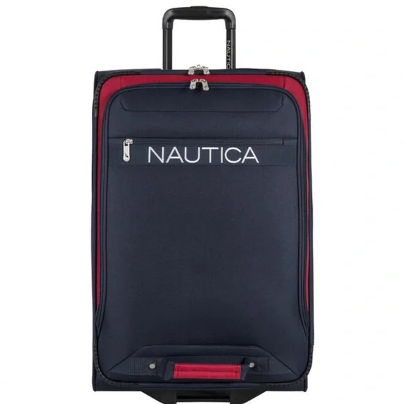 HAYES POINT 32” EXPANDABLE LUGGAGE IN NAVY/RED