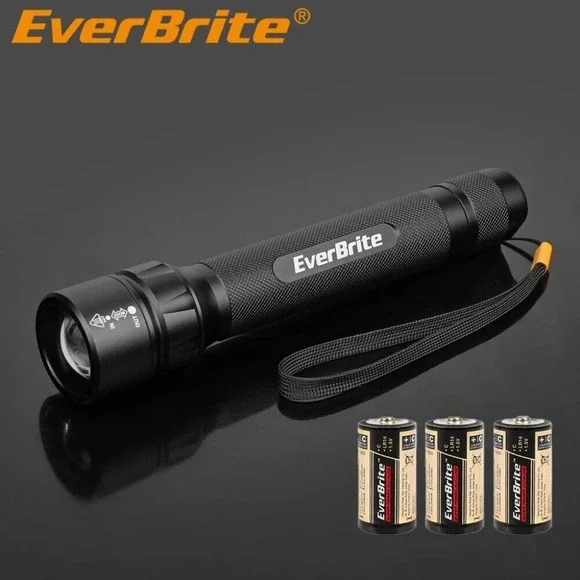 New EverBrite 600Lumen Ultra Bright Tactical Flashlight Zoomable 4 Lighting Mode