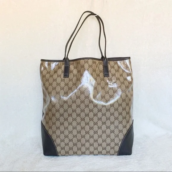 NWT Authentic Gucci Crystal GG Leather Tall Tote