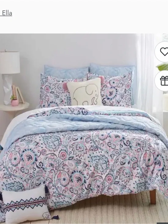 Ella Paisley Pink & Blue Comforter- TWIN