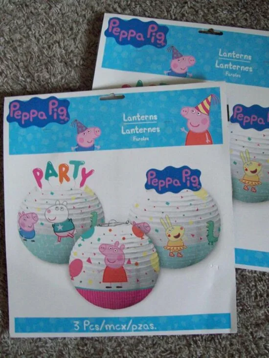 Lot 2 Packs of Peppa Pig Party Lanterns (3 in ea Pack) New