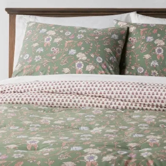 Threshold 3pc Full/Queen Boho Reversible Printed Comforter Set