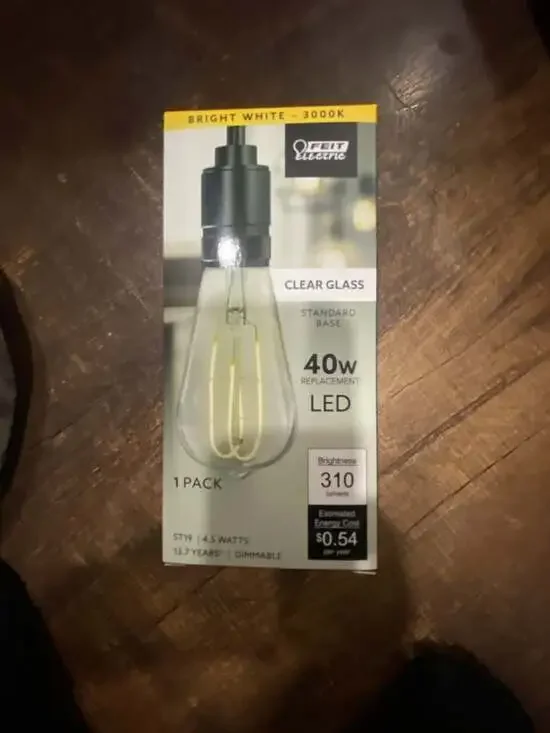 Feit Electric ST19 40W Replacement LED Clear Glass Dimmable Light Bulb