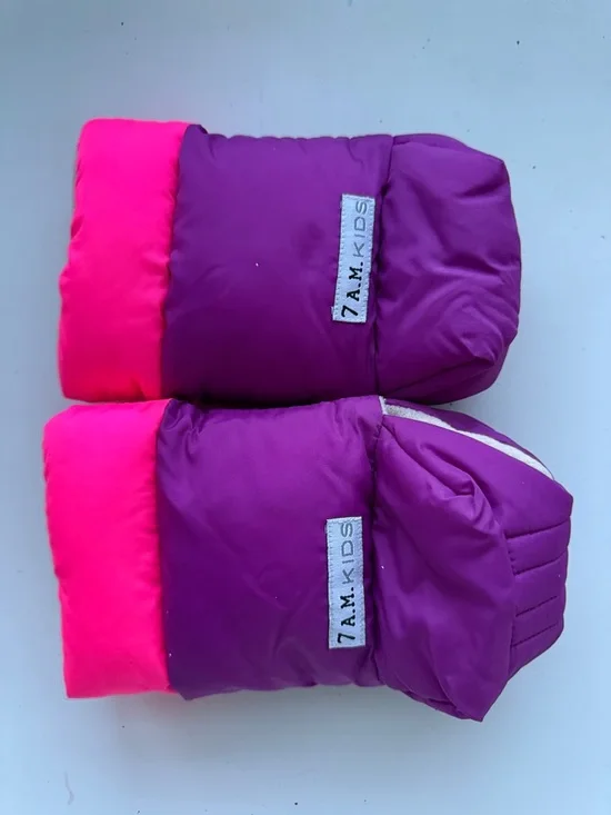 7 A.M. Enfant Kids Purple & Hot Pink Mittens