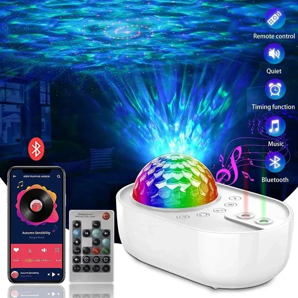 LED Spaceship Projection Lamp Bluetooth Night Light Galaxy Projector