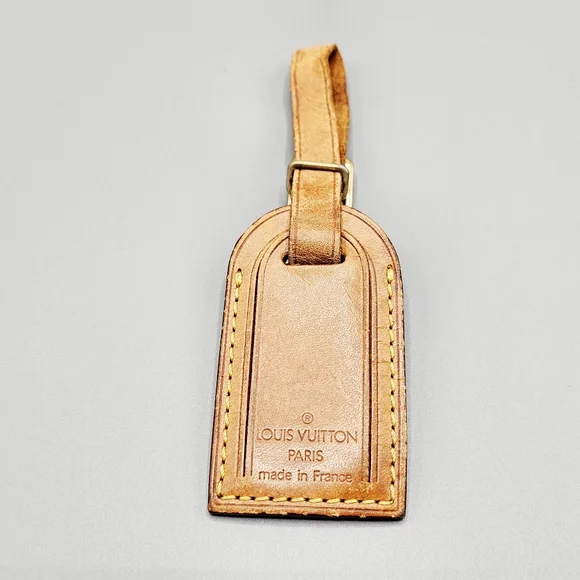 Louis Vuitton Brown Leather Luggage Tag