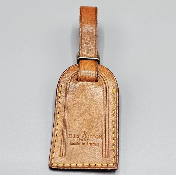 Louis Vuitton Tan Leather Luggage Tag