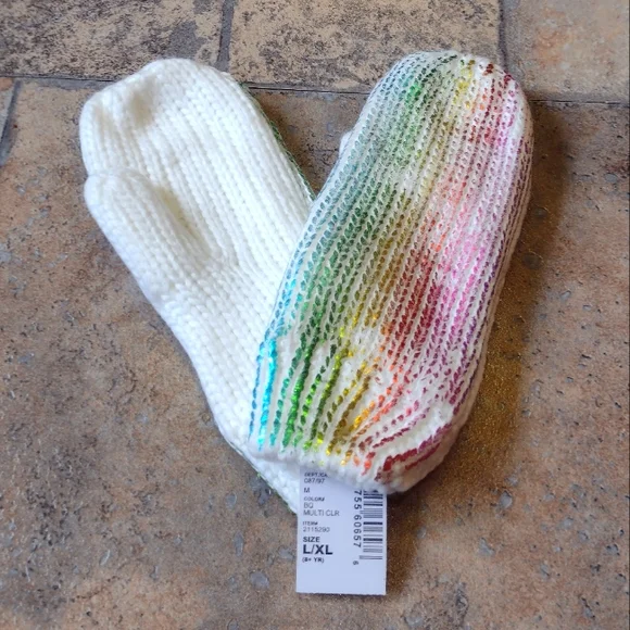 The Children's Place metallic rainbow mittens L/XL (8+ yr) BNWT