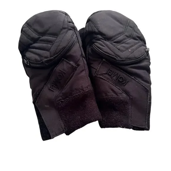 Kombi Mittens Black Size Medium (3-5 years) Zipper Pocket
